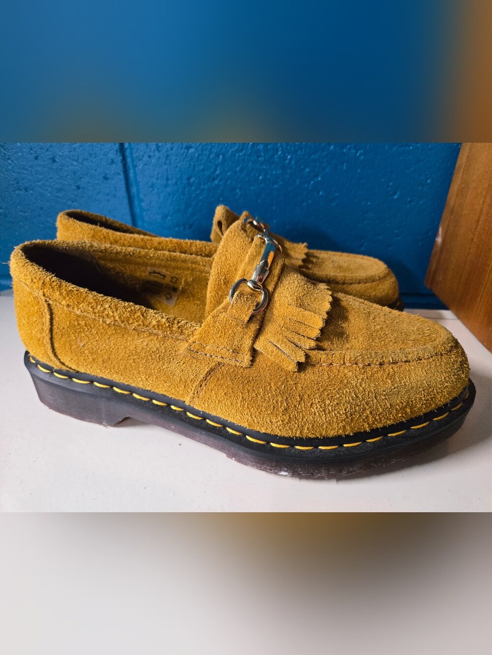 Dr. Martens Adrian Men's US 9 Suede Fringe Kiltie Loafers Slip On Shoes